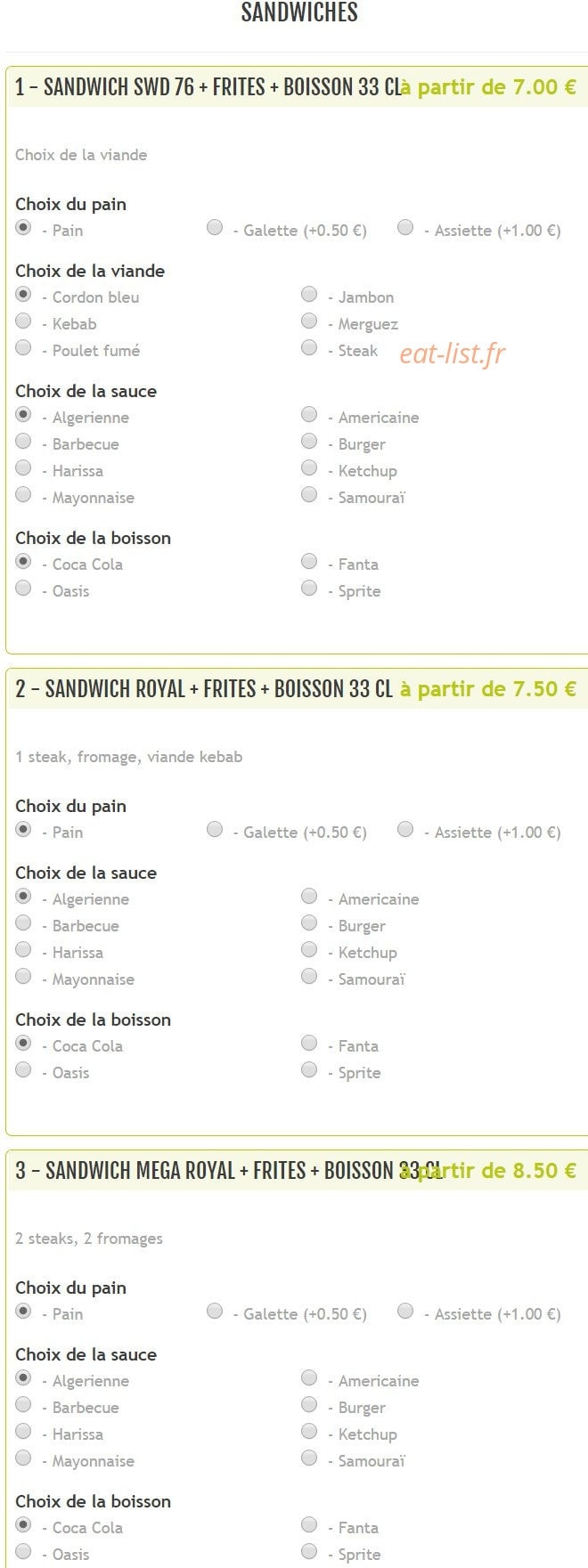 Bella Pizza — carte page 17