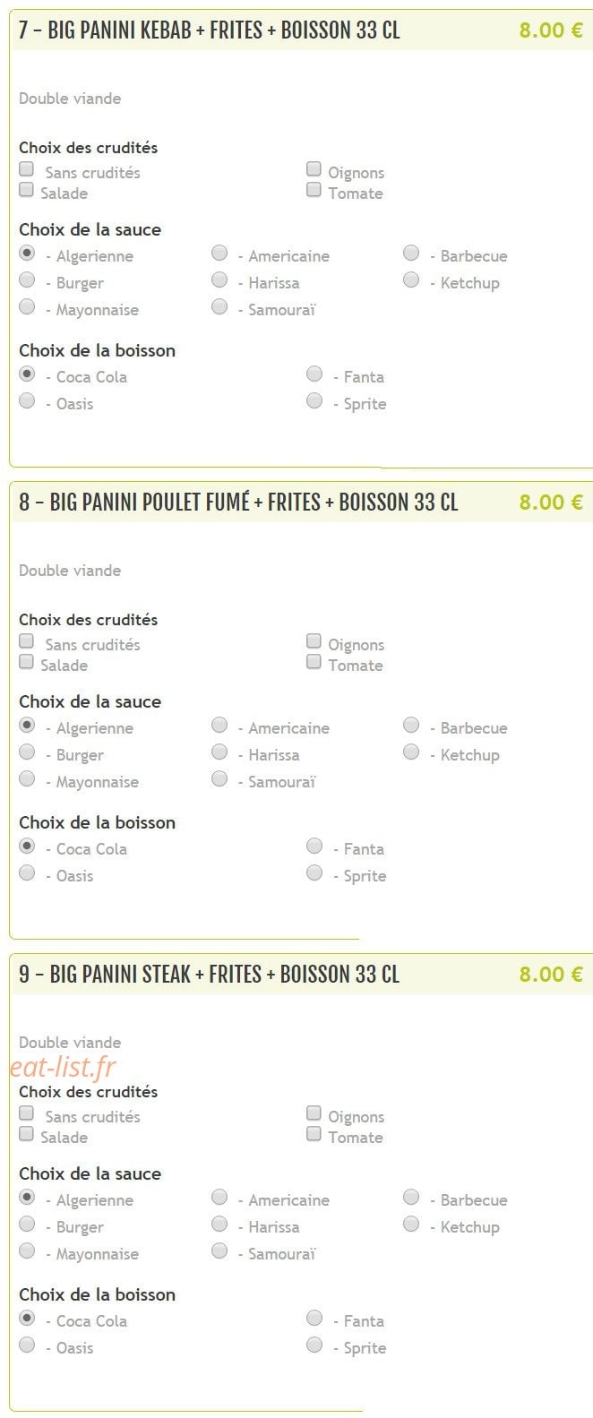 Bella Pizza — carte page 20