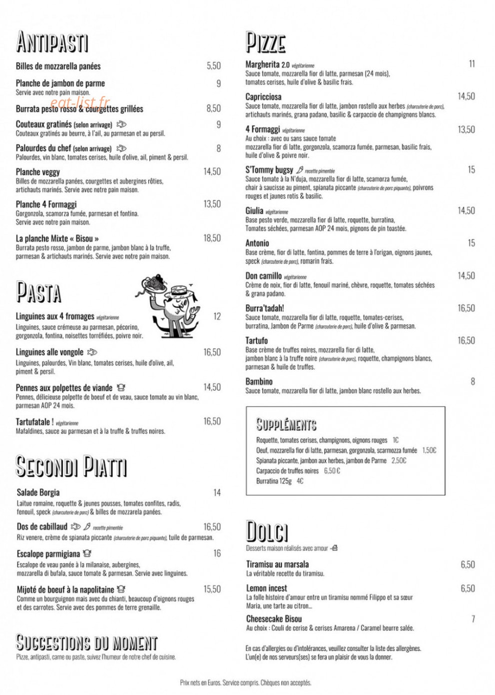 Bisou — carte page 2