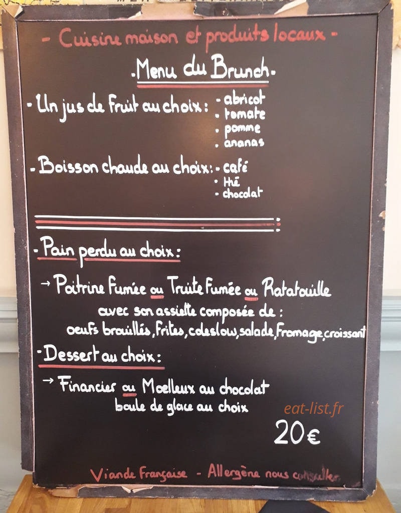 Bistro Nova — carte page 1