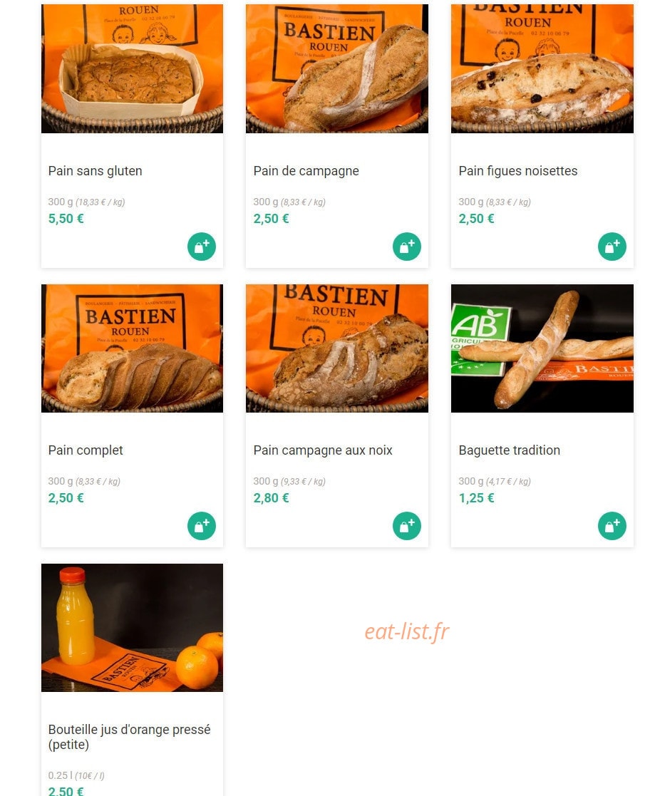Boulangerie Bastien — carte page 7