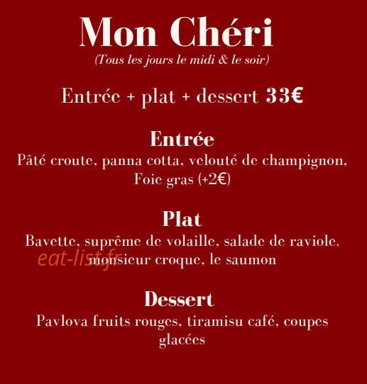 Brasserie Chéri — carte page 6