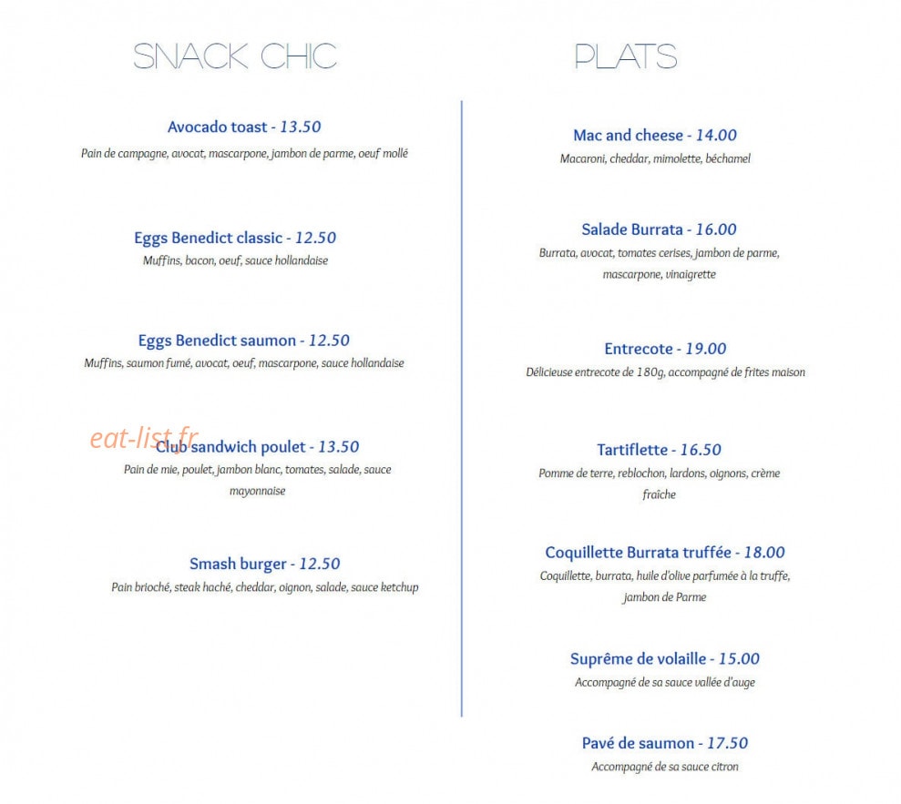 Brasserie du Drugstore — carte page 2