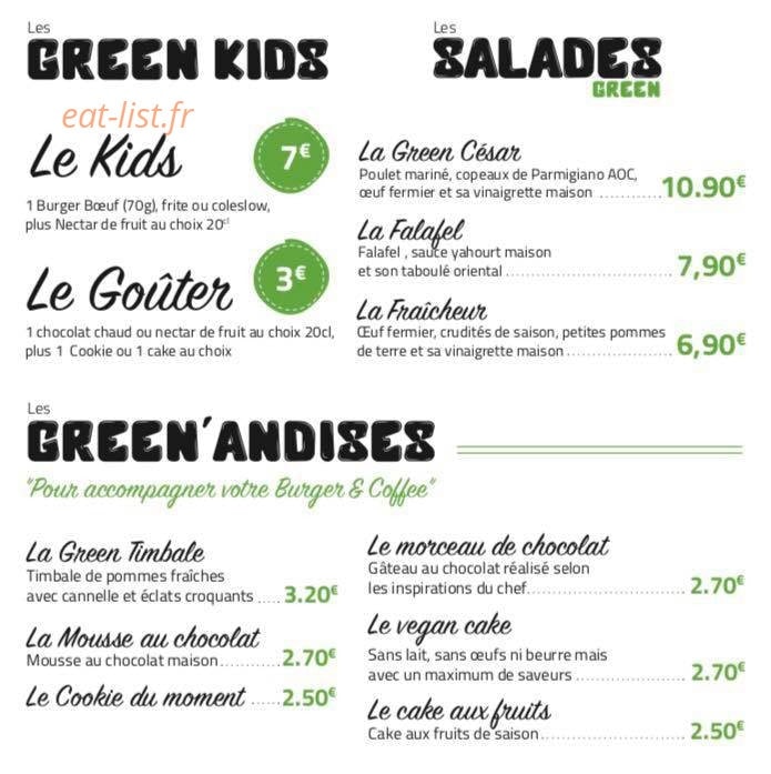 Burger Green — carte page 3