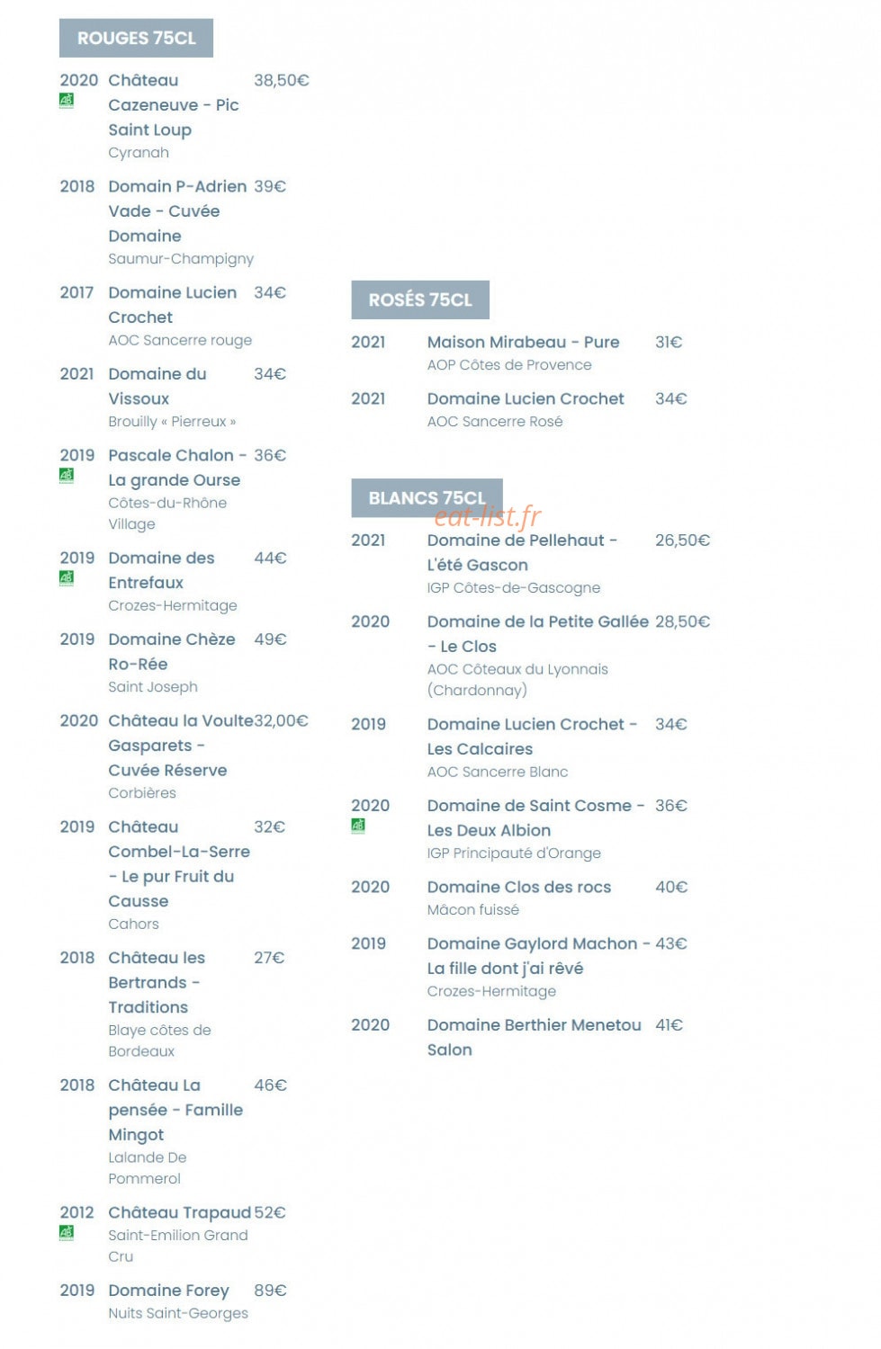 Café Hamlet — carte page 3