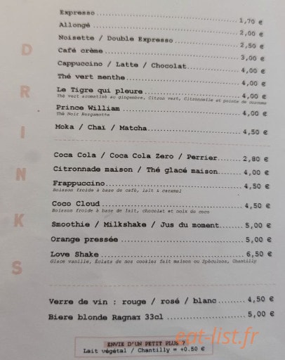 Café Love — carte page 8