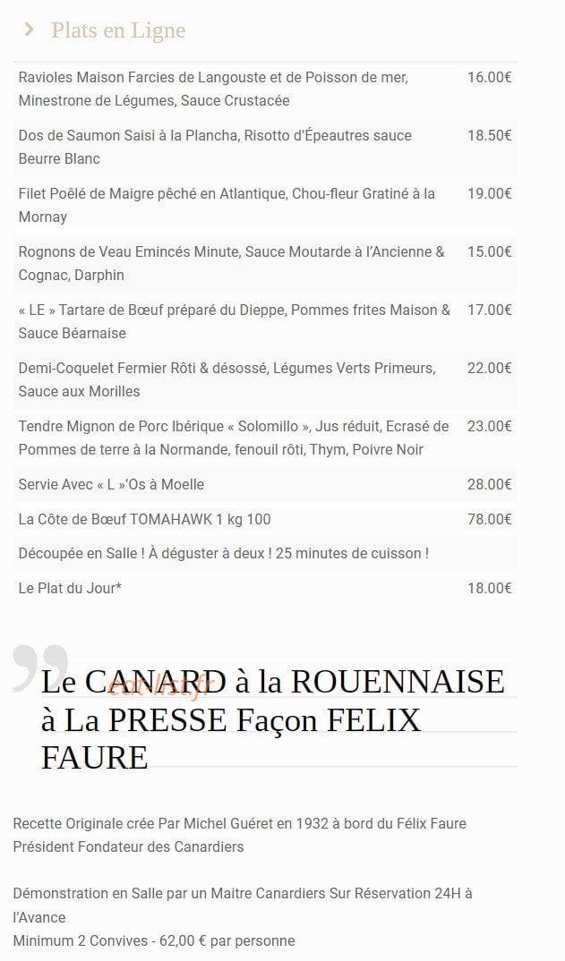 Café Victor — carte page 3