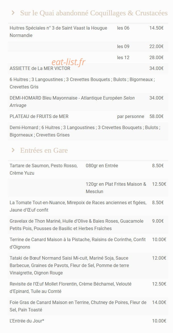Café Victor — carte page 1
