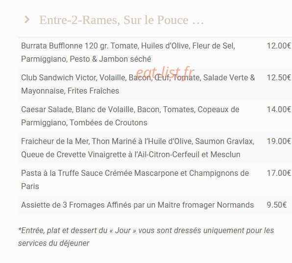 Café Victor — carte page 2