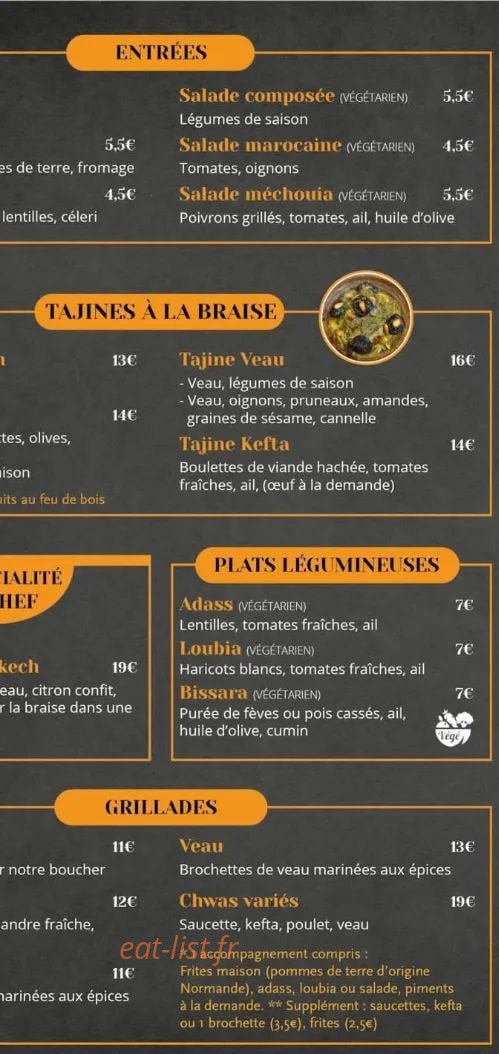 Cantine du maroc — carte page 1