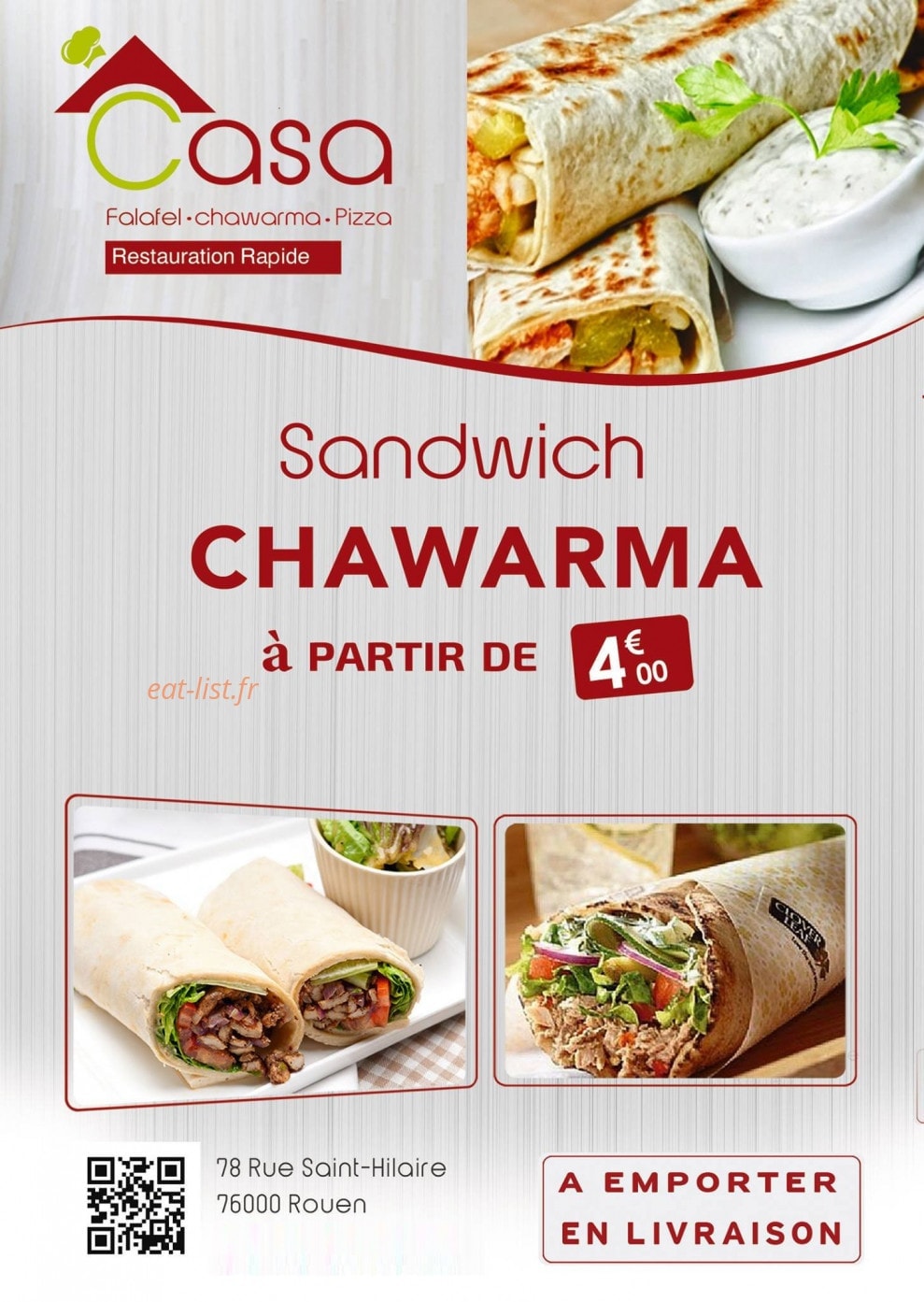 Casa Resto — carte page 1