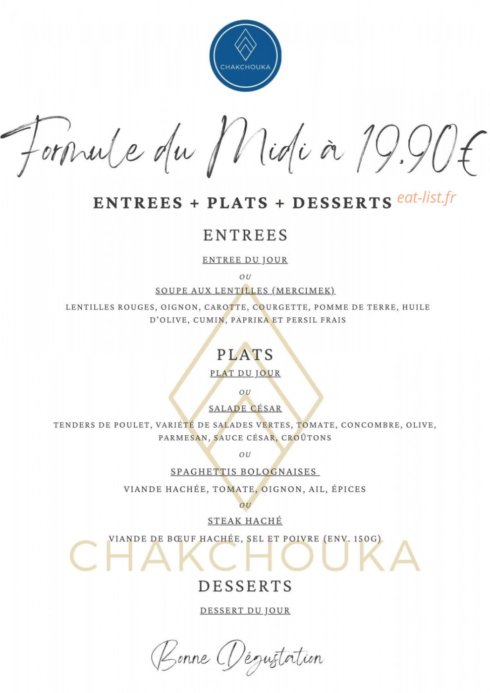 Chakchouka — carte page 5