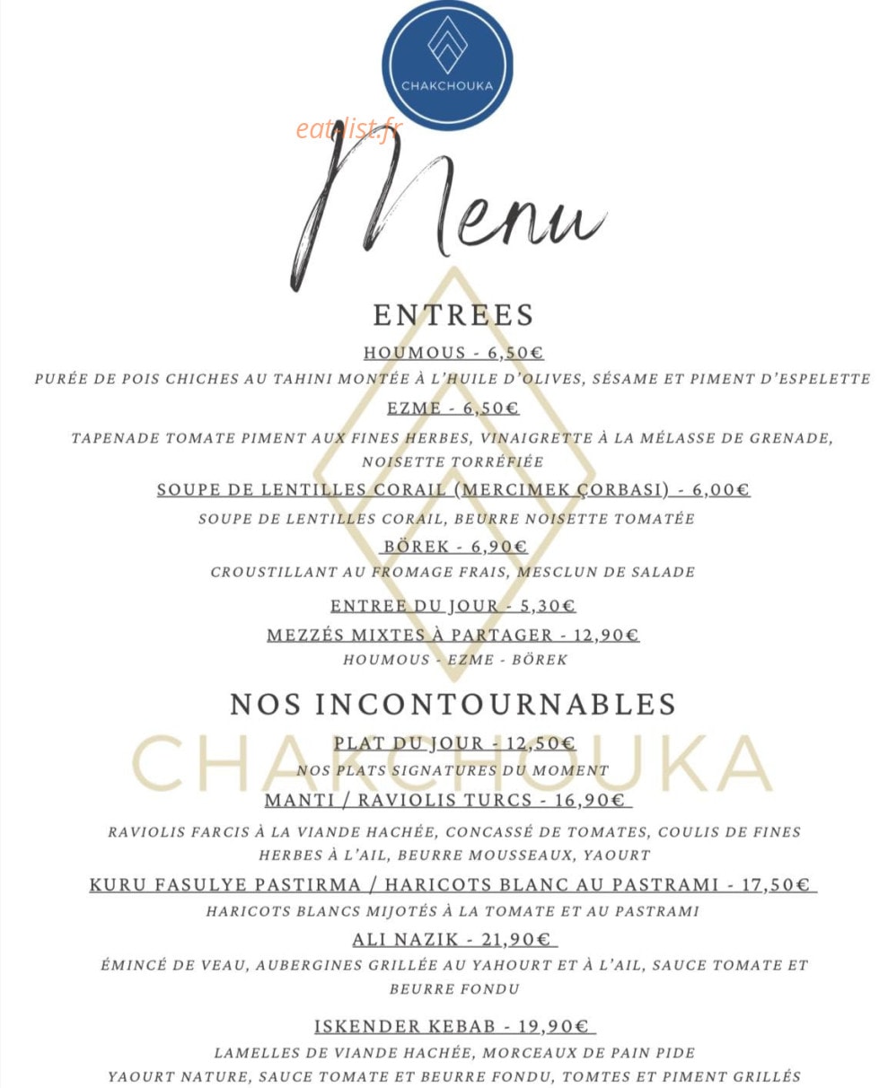Chakchouka — carte page 1