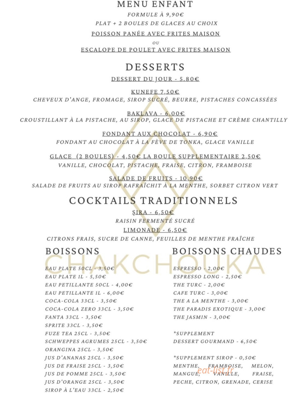 Chakchouka — carte page 3