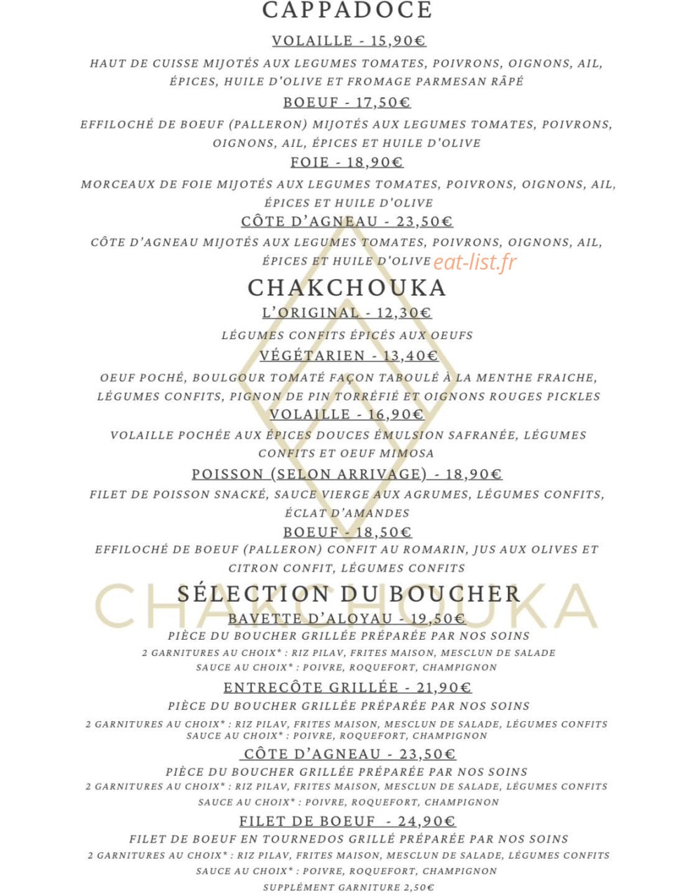Chakchouka — carte page 2