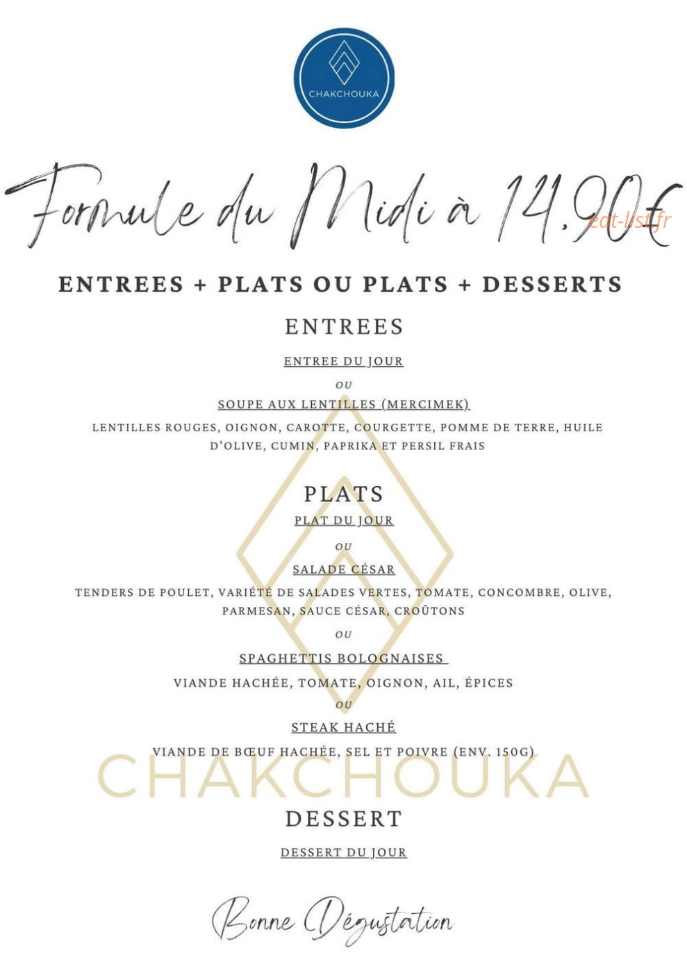 Chakchouka — carte page 4