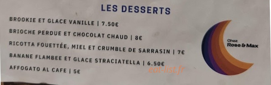 Chez Rose et Max — carte page 2