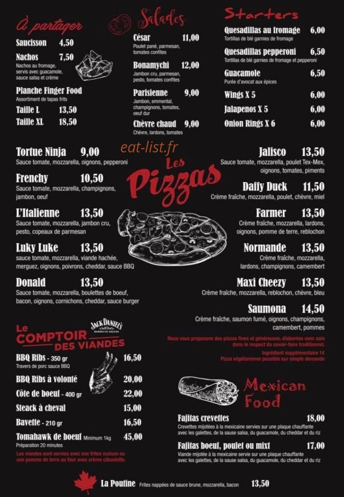 Coyote Café — carte page 1
