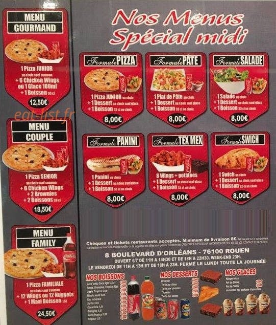 Croc'pizza — carte page 2