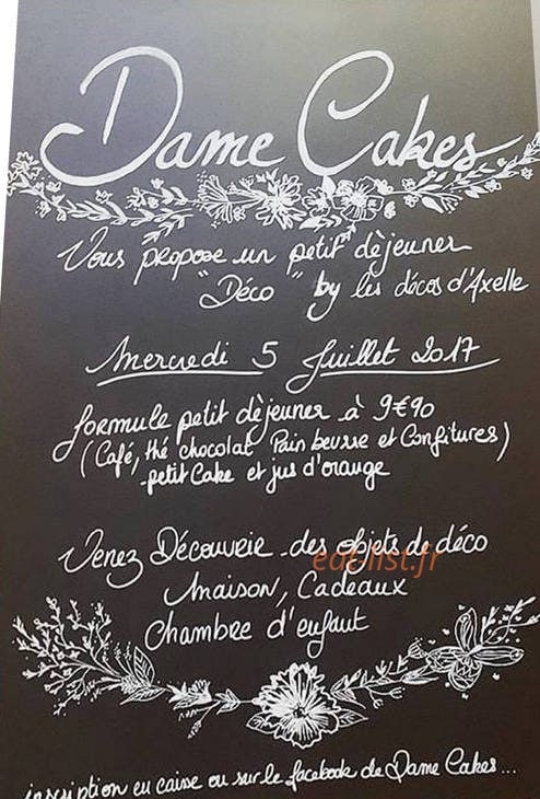 Dame Cakes — carte page 1
