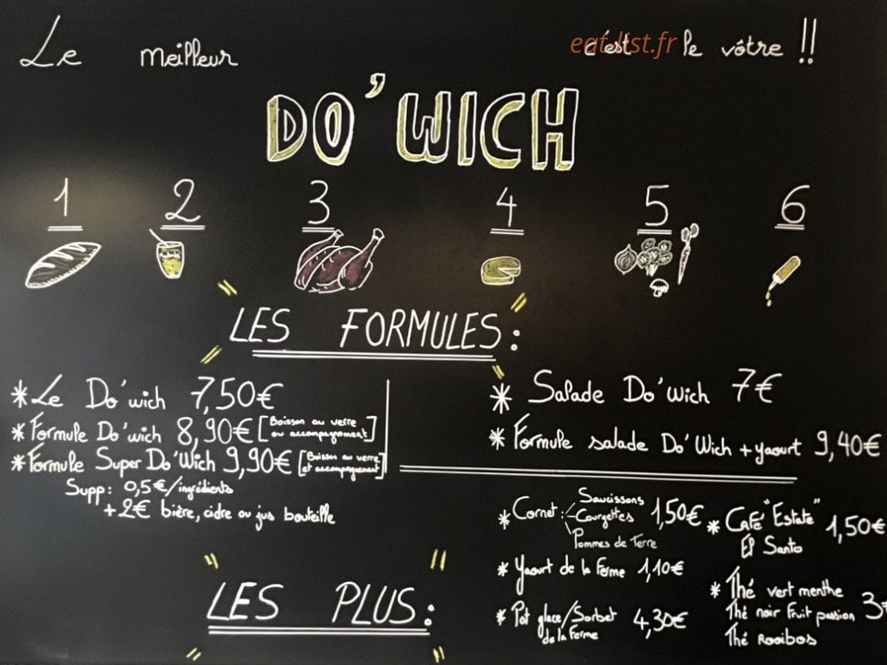 Do' Wich — carte page 1