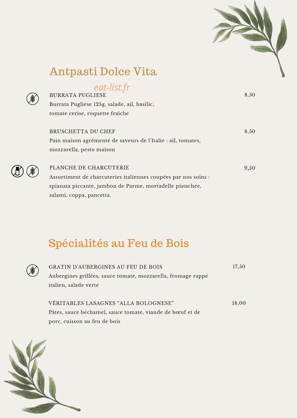 Dolce Vita — carte page 1