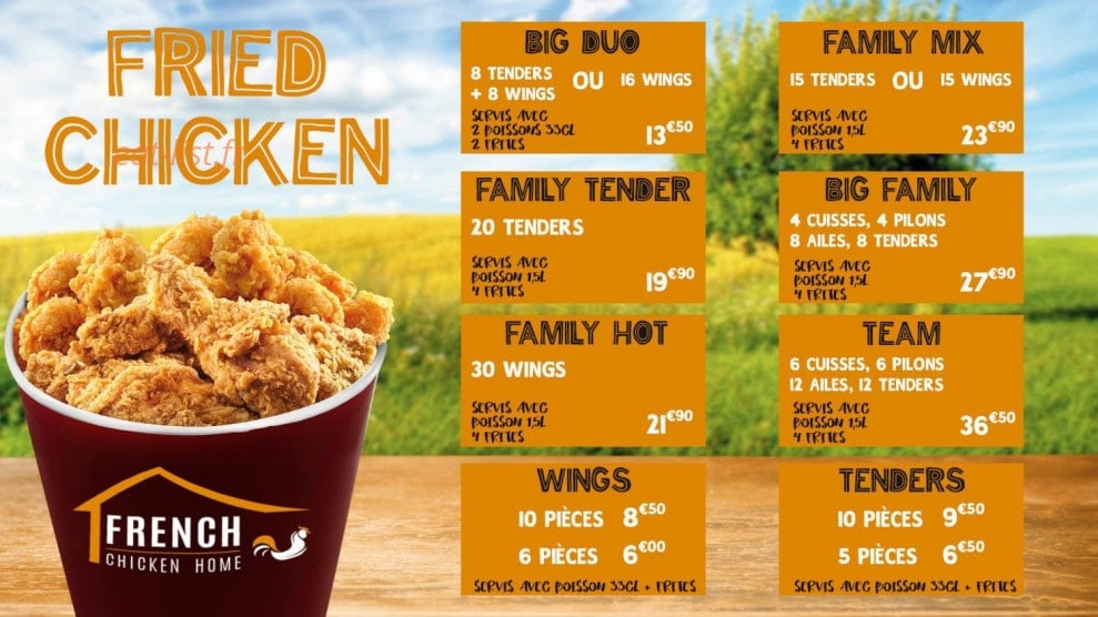 French Chicken Home — carte page 8