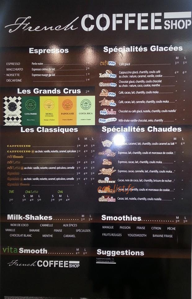 French Coffee Shop — carte page 3