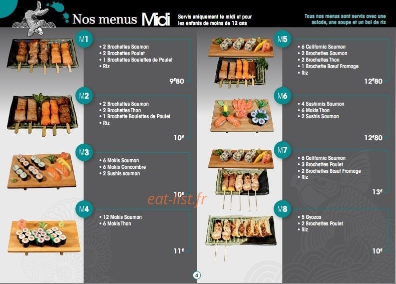 Fujiya Sushi Rive Droite — carte page 1