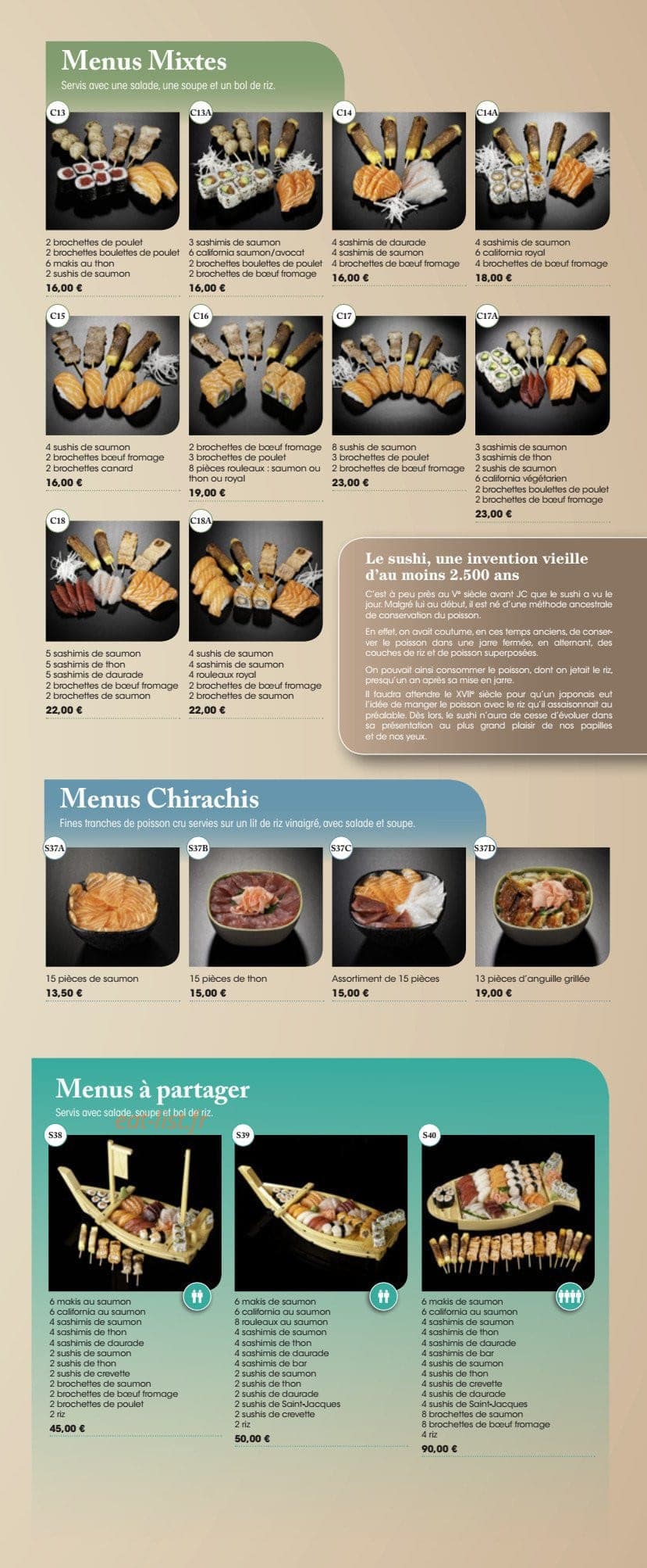 Fujiya Sushi — carte page 3