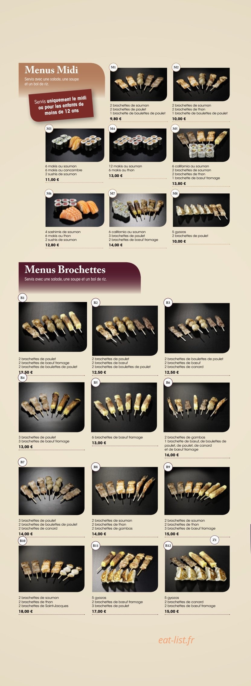 Fujiya Sushi — carte page 2