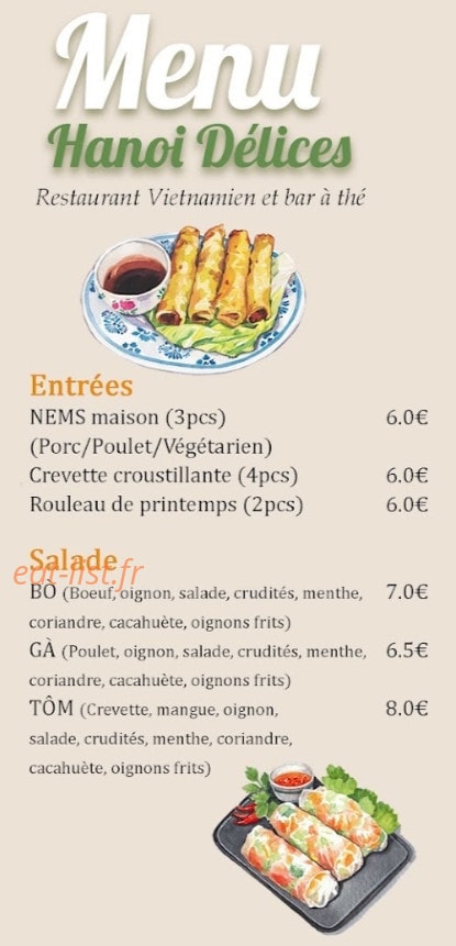 Hanoi Délices — carte page 1