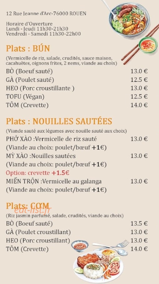 Hanoi Délices — carte page 2