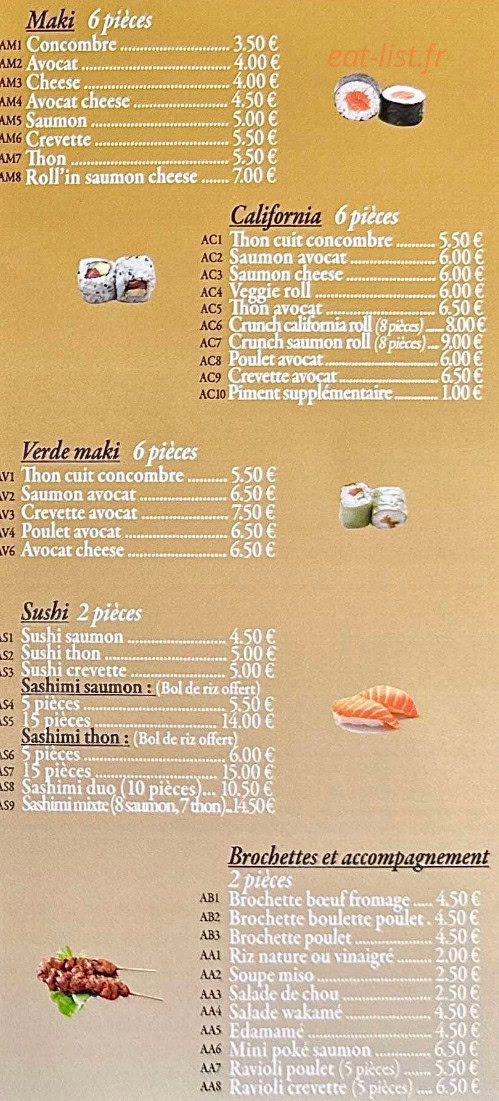 J sushi — carte page 2