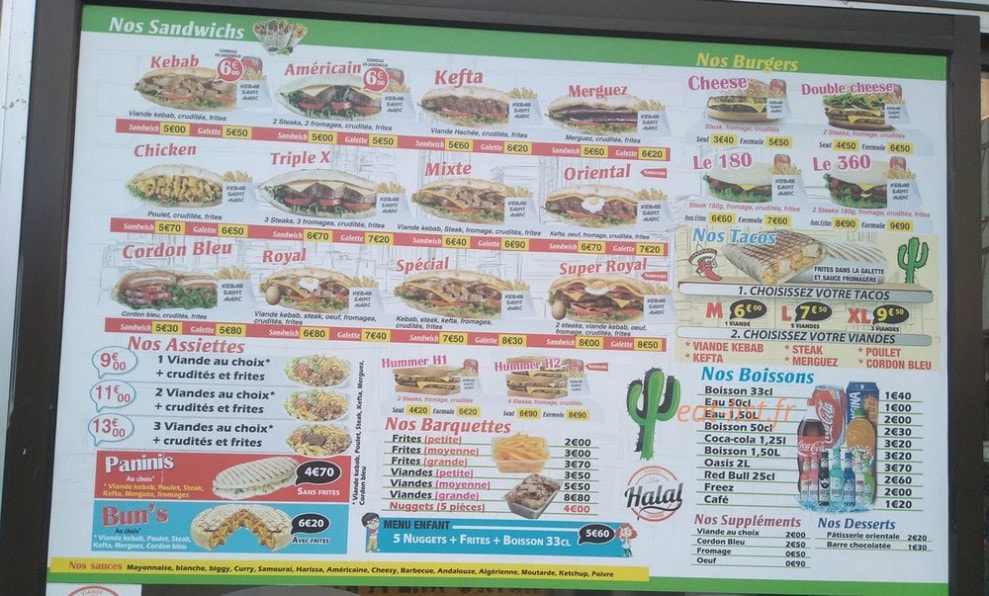 Kebab Saint Marc — carte page 1