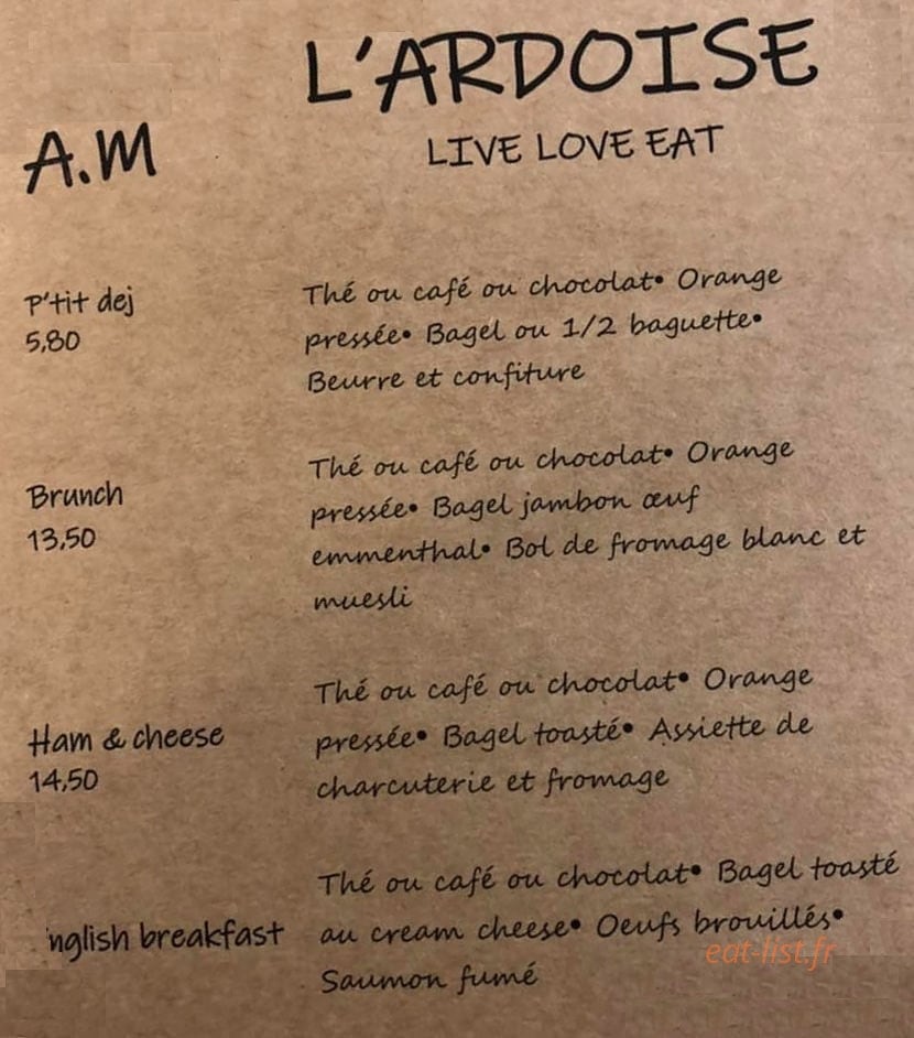 L’ardoise — carte page 1