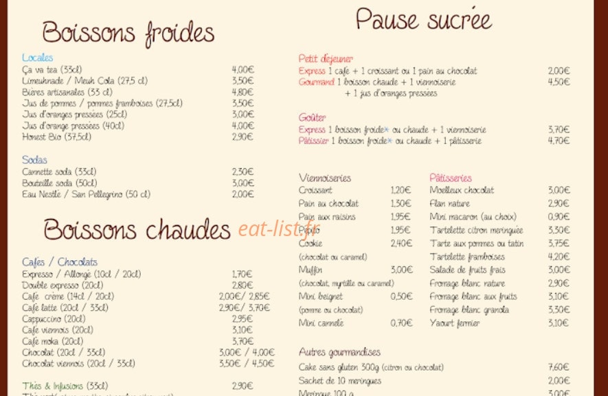 L'Arrêt Gourmand — carte page 2