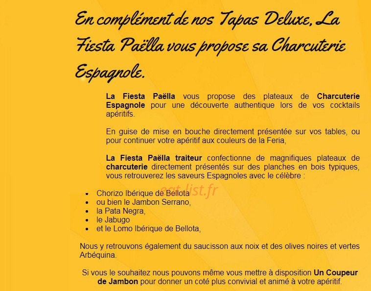 La Fiesta Paëlla — carte page 3