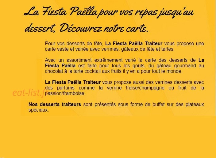 La Fiesta Paëlla — carte page 2