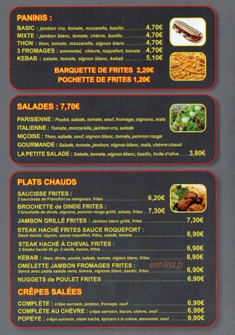 La grignoterie — carte page 2