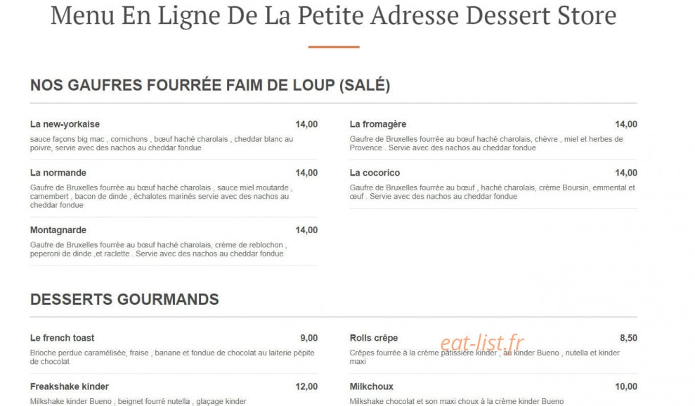 La Petite Adresse — carte page 1