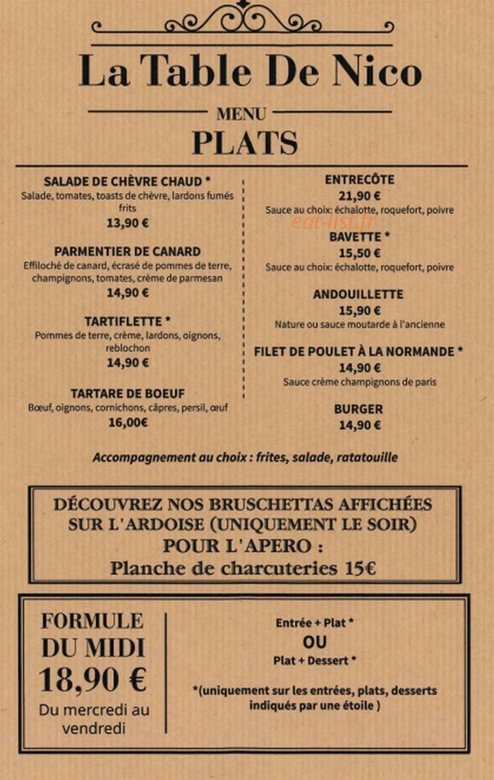 La table de Nico — carte page 2