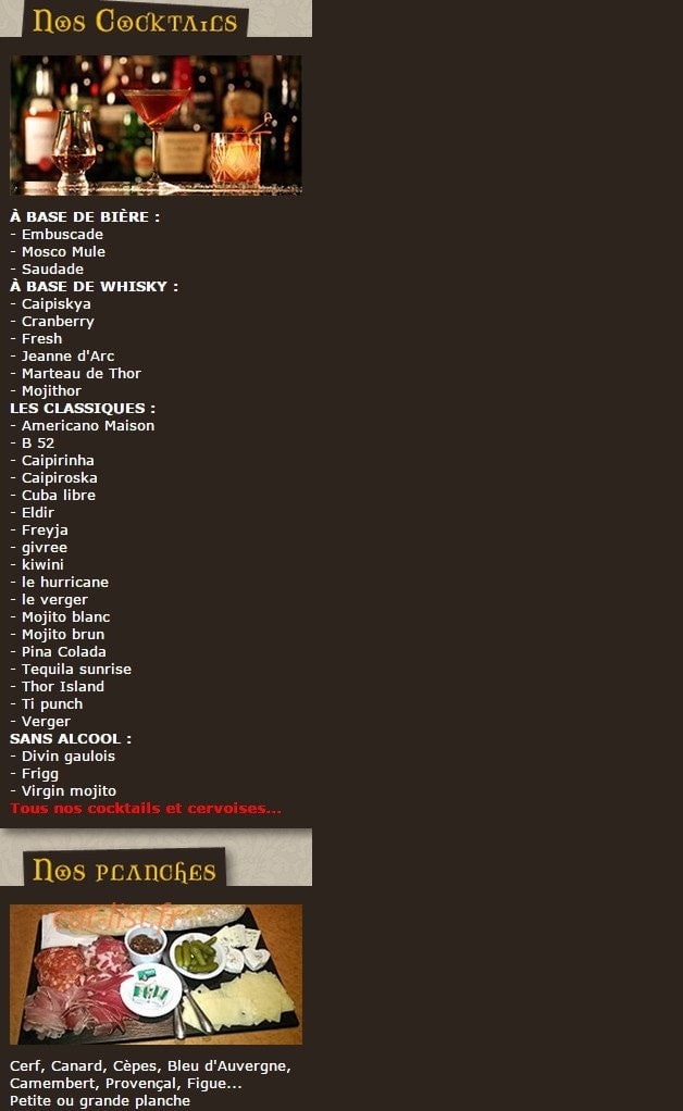 La taverne de thor — carte page 2