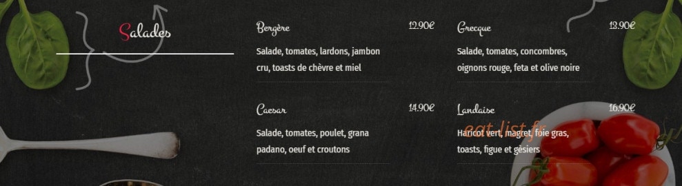 Le Bar Des Fleurs — carte page 8
