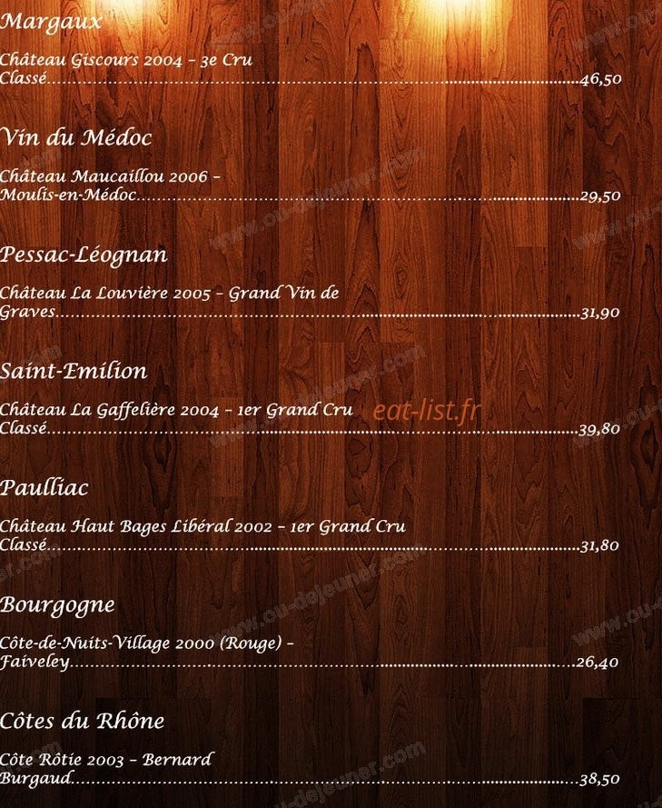 Le Bistrot D'Arthur — carte page 8