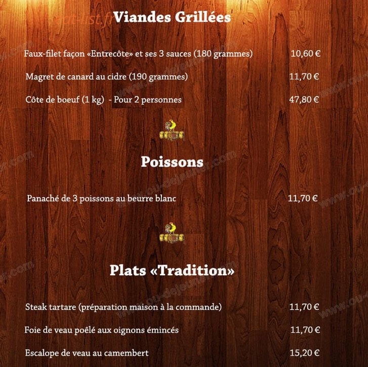 Le Bistrot D'Arthur — carte page 5
