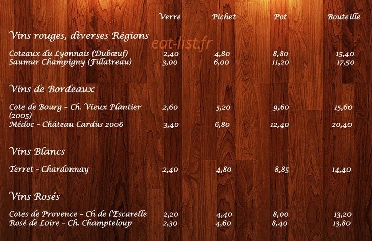 Le Bistrot D'Arthur — carte page 7
