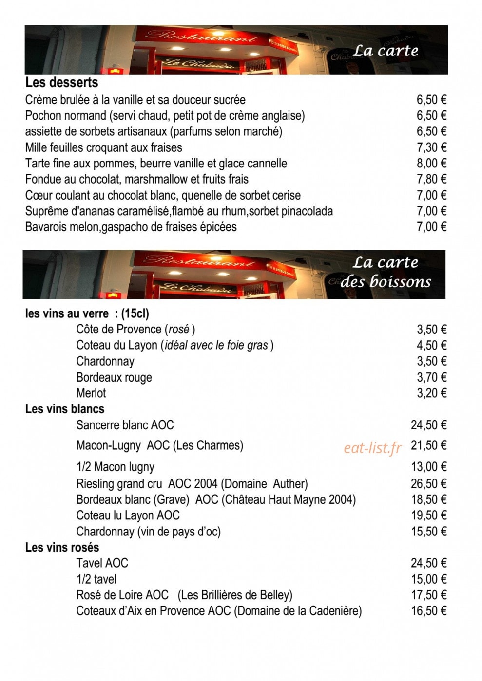 Le chabada — carte page 6