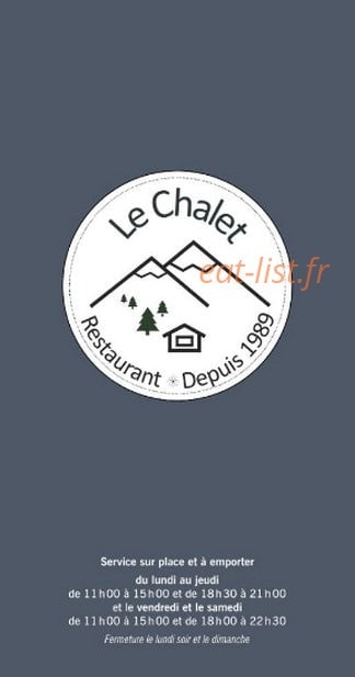 Le Chalet — carte page 1