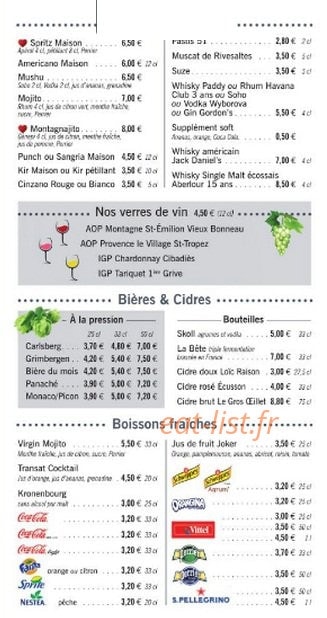 Le Chalet — carte page 4